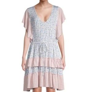Stitchdrop Mendocino Flutter Sleeve Ruffled Dress